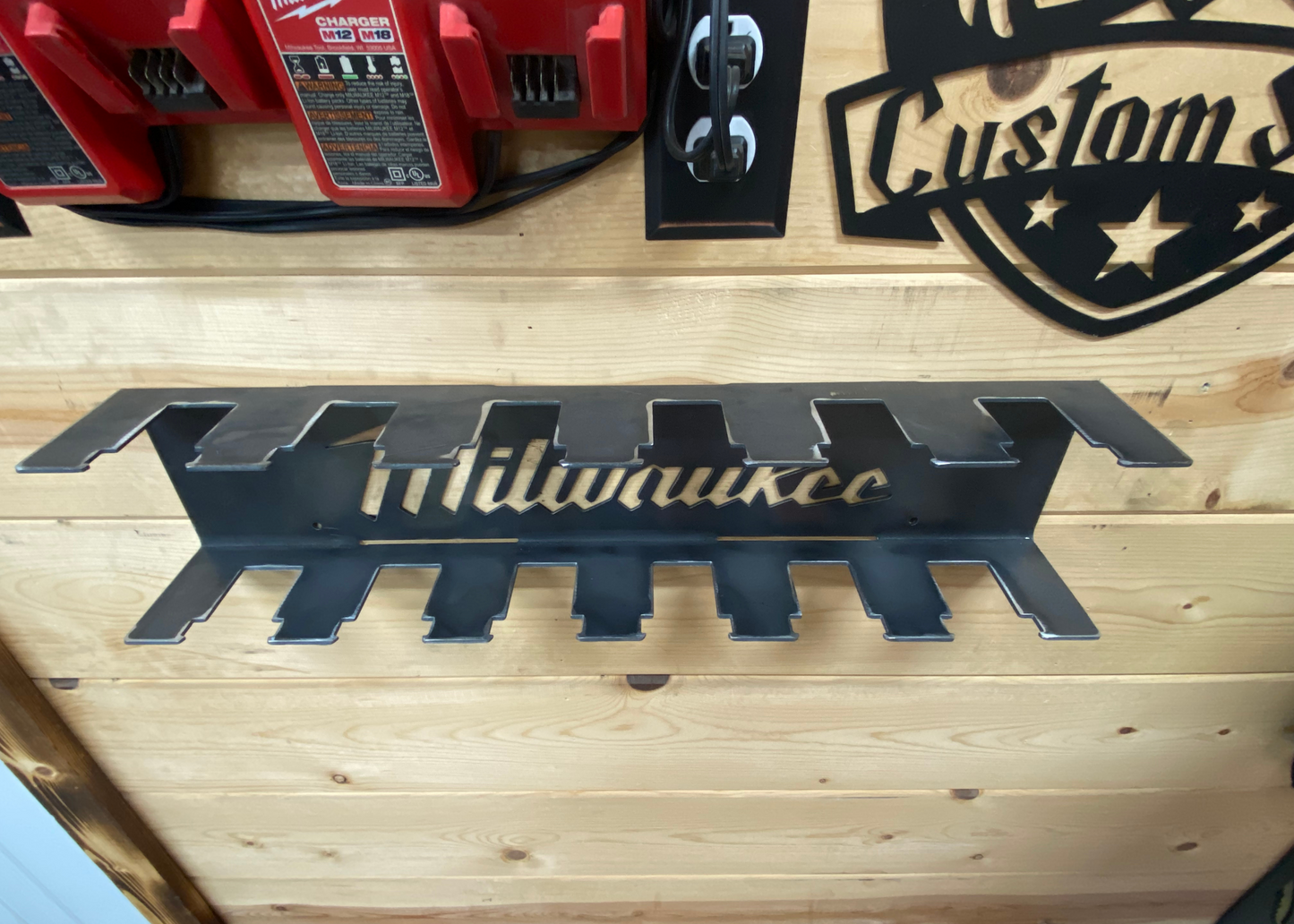 Milwaukee M18 - 12 Battery Holder Charging Station JB Custom Steel