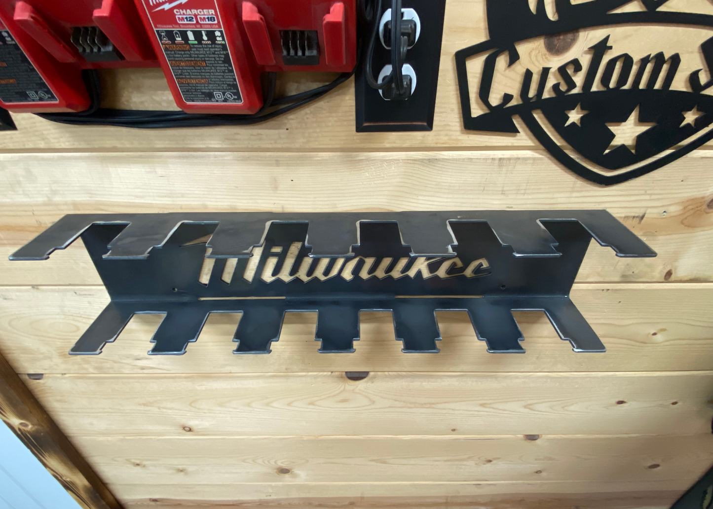 Milwaukee M18 - 12 Battery Holder  Charging Station JB Custom Steel