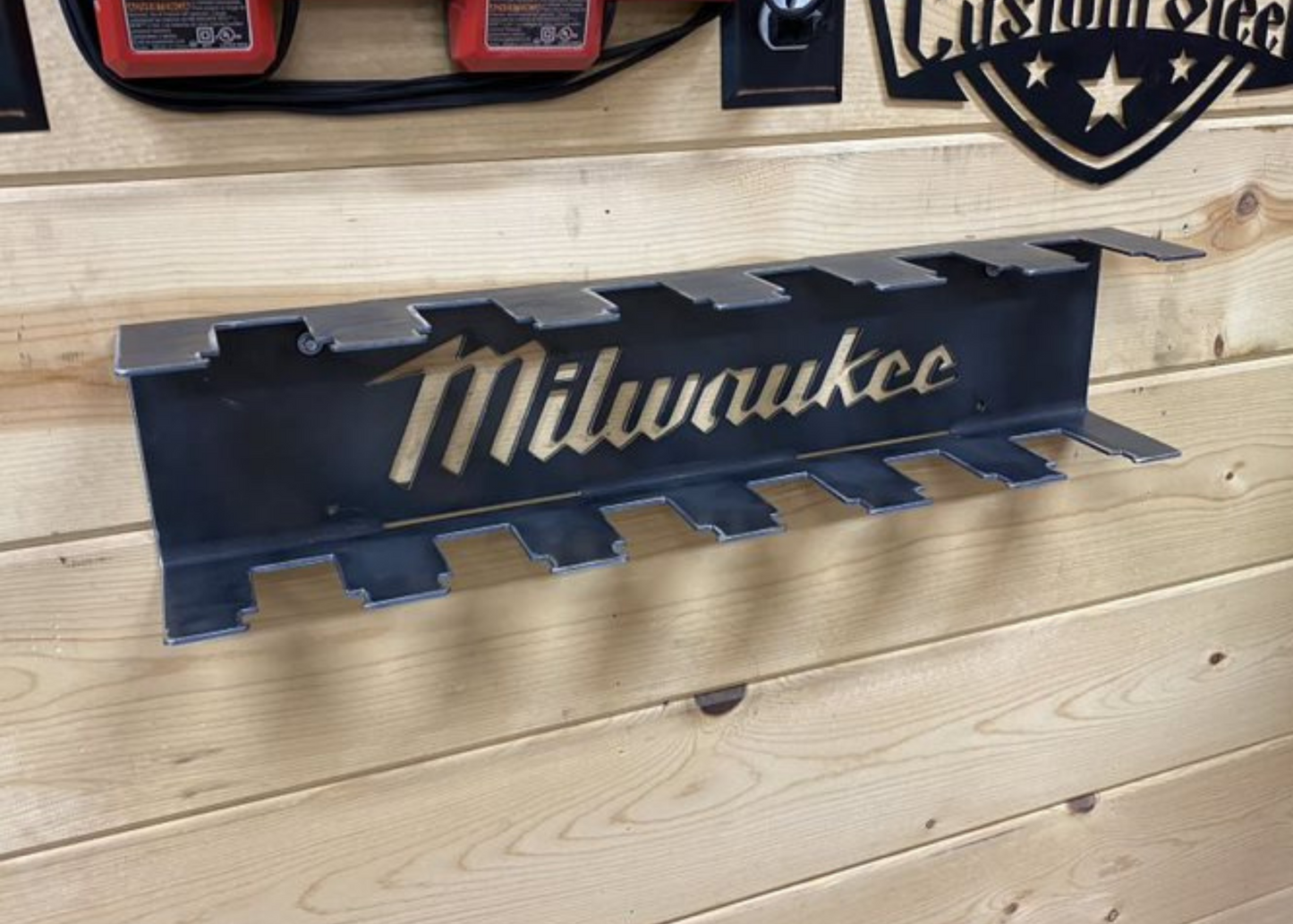 Milwaukee M18 - 12 Battery Holder Charging Station JB Custom Steel