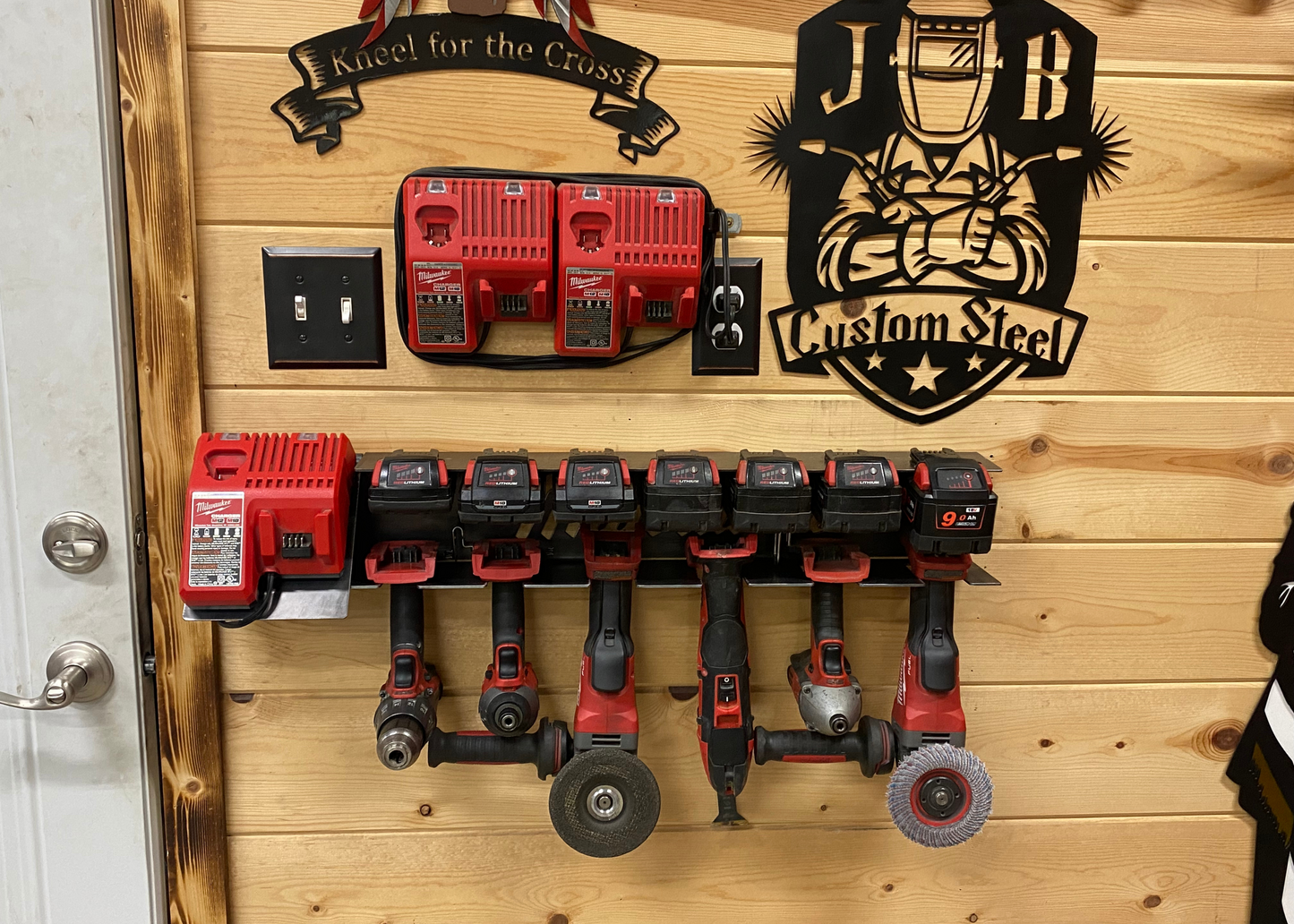 Milwaukee M18 - Charger Tool Battery Holder JB Custom Steel