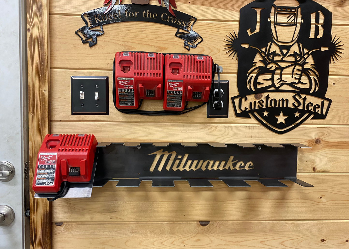 Milwaukee M18 - Charger Tool Battery Holder JB Custom Steel