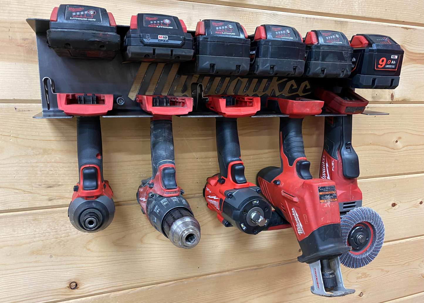 Milwaukee M18 - Tool and Battery Holder JB Custom Steel