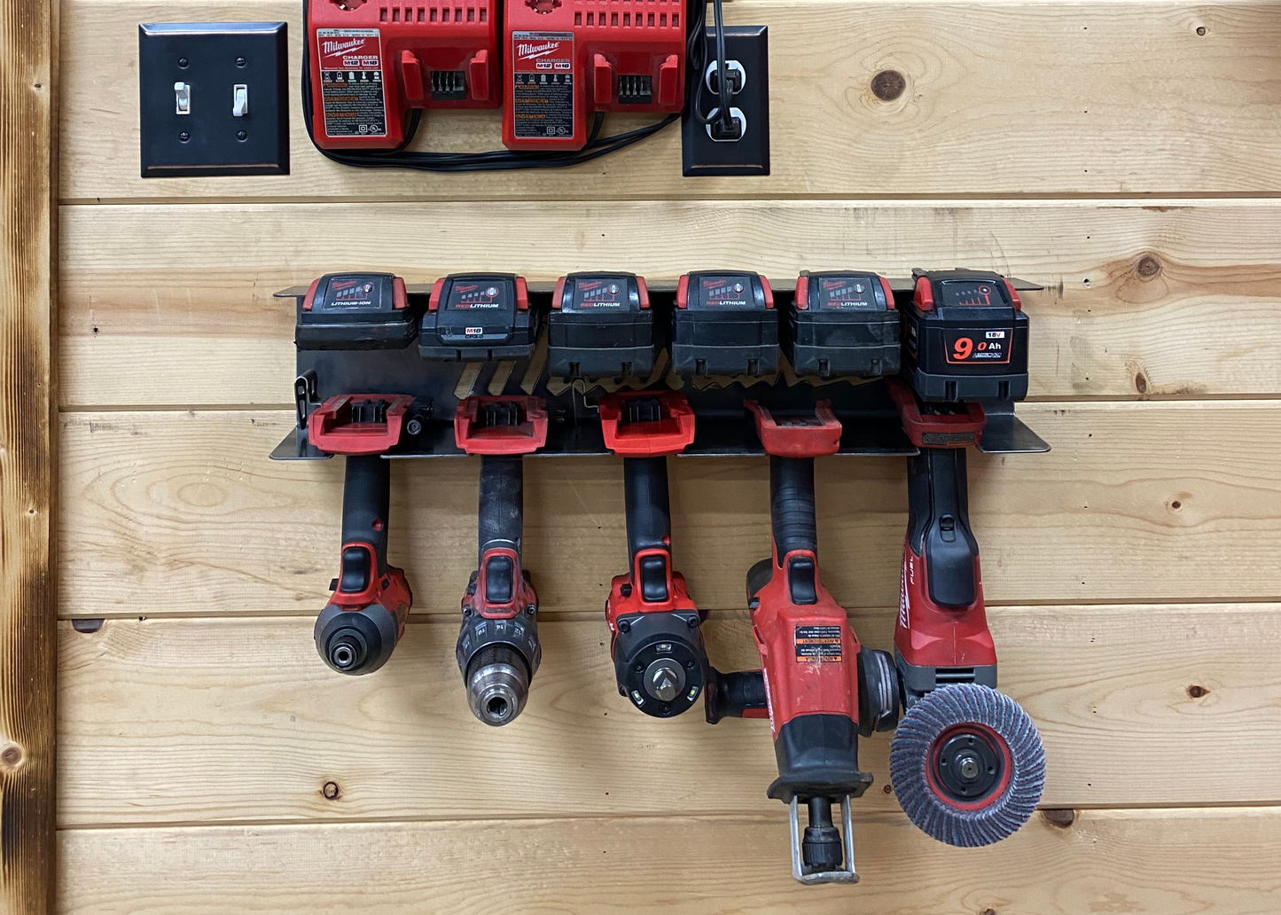 Milwaukee M18 - Tool and Battery Holder JB Custom Steel