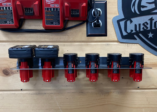 Milwaukee M12 - 6 Battery Holder Charging Station JB Custom Steel